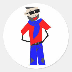Unique Cartoon Character Classic Round Sticker