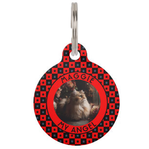 Unique Cat Dad Gift Square Motif Pet Tag