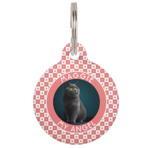 Unique Cat Owner Gift Square Motif Pet Tag