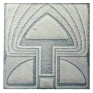 Unique Ceramic Tile - Art Nouveau Gray Pattern