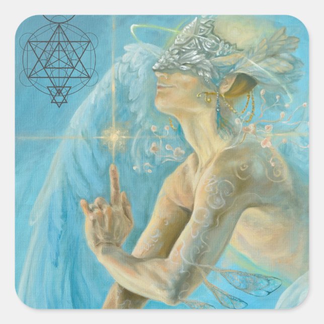 Unique Chamuel archangel divine love artwork Square Sticker (Front)