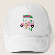 Unique Charming Pink Golf Cart Clubs Monogram  