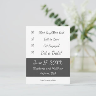 Unique Checklist Save the Date Announcement Postcard