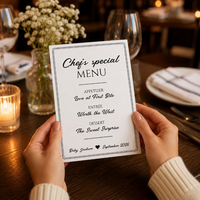 Unique Chef's Special Menu Pregnancy Announcement (Unique Chef's Special Menu Pregnancy Announcement)