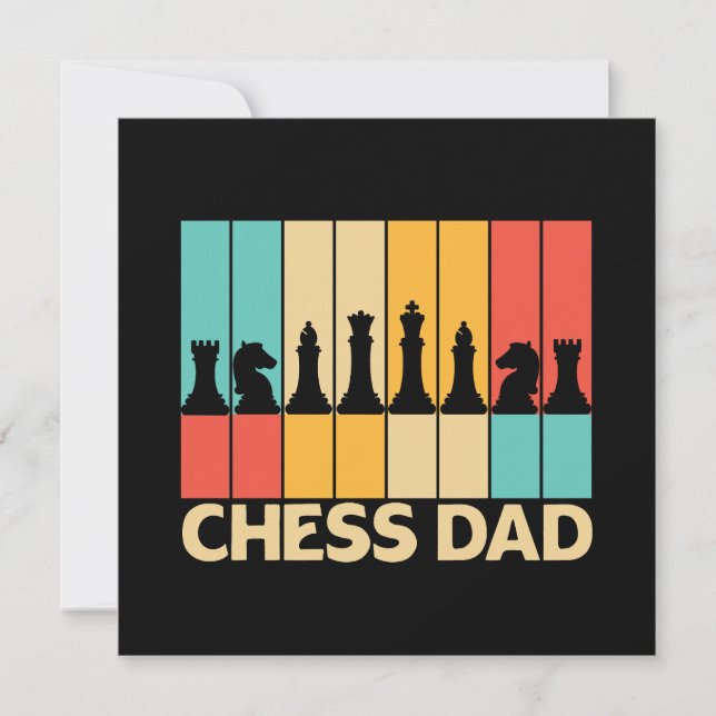 Unique Chess Dad Funny Vintage Sunset Card (Front)