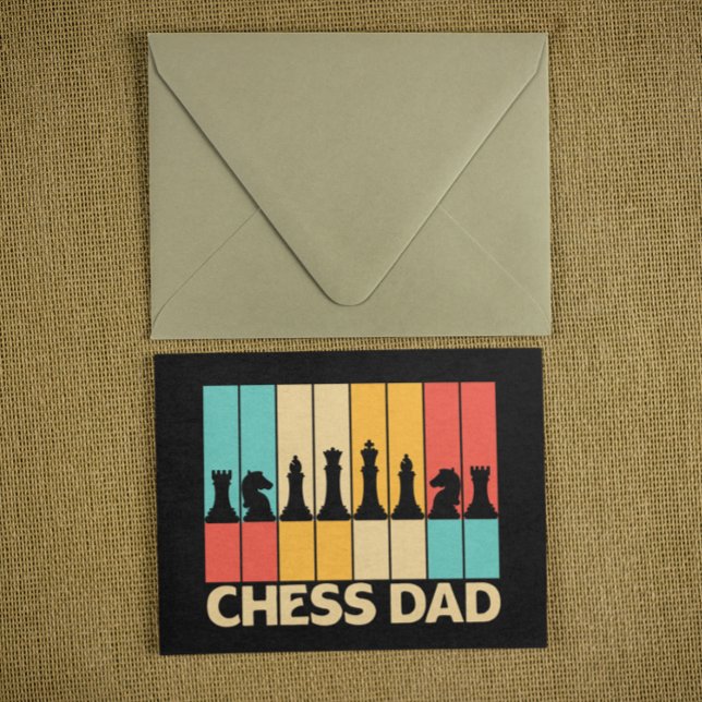 Unique Chess Dad Funny Vintage Sunset Postcard (chess dad retro vintage chess postcard)