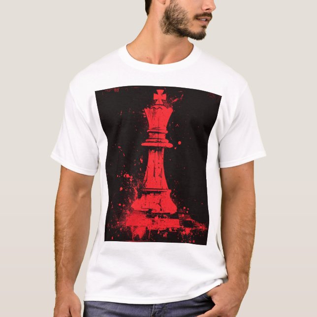 Unique Chess King Design T-Shirt by Ralph Steadman (Front)