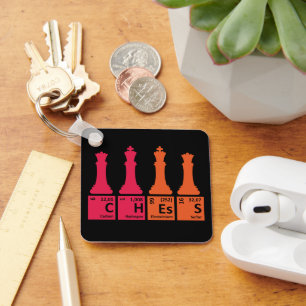 Unique Chess Pieces Chemistry Elements Keychain
