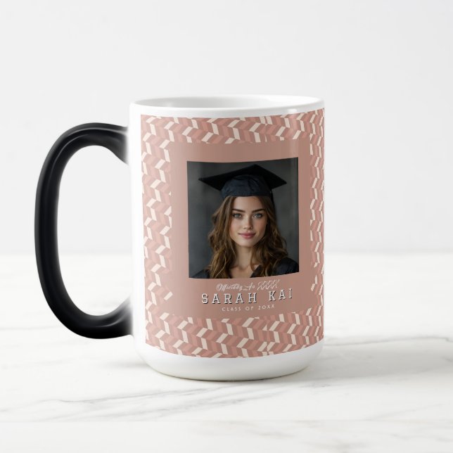 Unique Chevron Pattern College Grad Magic Mug (Left)