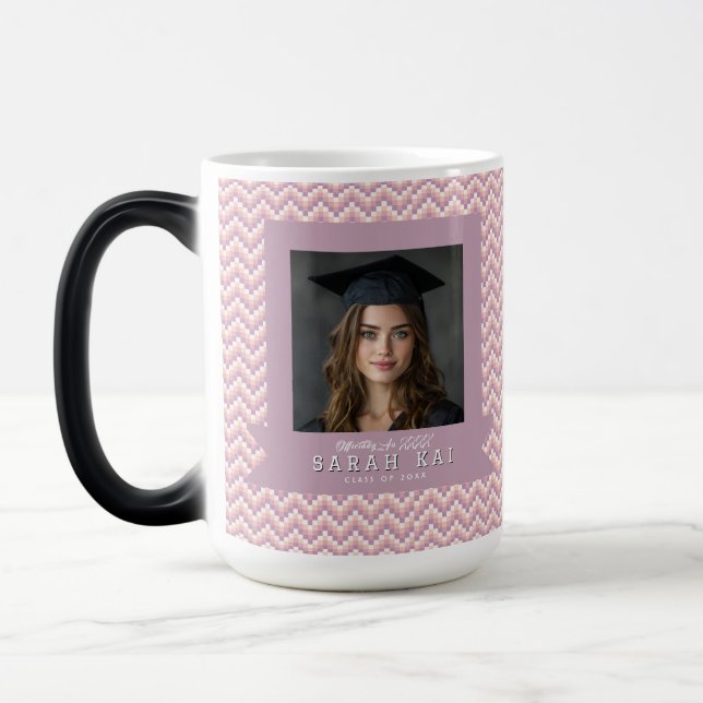 Unique Chevron Pattern Husband  Graduation Gift Magic Mug (Left)
