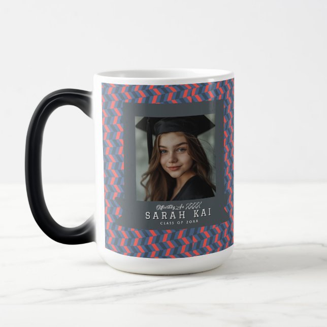 Unique Chevron Print Graduate Magic Mug (Left)