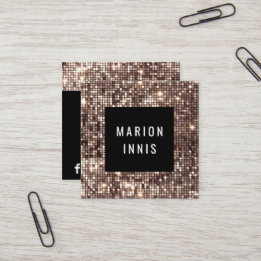 ★ Unique Chic Glitter Square Square Business Card