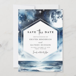 Unique Chic Moonlit Wedding Save The Date