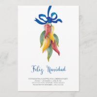 Unique Chili Pepper Christmas Invitation