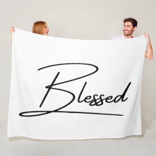 Unique Christian Faith 'Blessed' Vertical Design Fleece Blanket