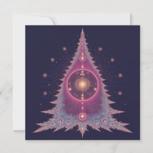 Unique Christmas Cards Pink and Purple Tree