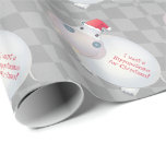 Unique Christmas Hippo Hippopotamus Santa Hat Wrapping Paper<br><div class="desc">Unique cartoon Christmas hippo or hippopotamus wearing a santa hat design. The text can be personalized. It currently says "I want a hippopotamus for Christmas". Fun for Xmas gift wrapping.</div>