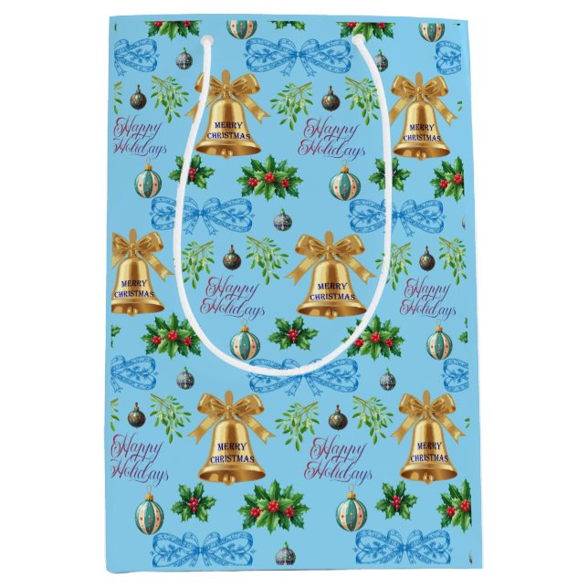 Unique Christmas Pattern Place on Medium Gift Bag (Front)