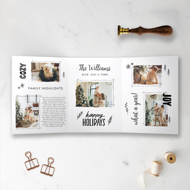 Unique Christmas Photo Collage Holiday Card (Creator Uploaded)