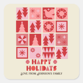 Unique christmas pink red modern Gift stickers