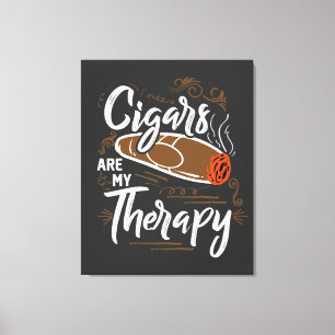 Unique Cigars are my therapy Quote Canvas Print