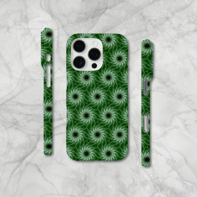 Unique Circular Green Flower Pattern iPhone Case (iPhone Case-Mate, available for most device models; also available in Case-Mate Tough.)