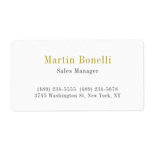 Unique Classic Simple Gold Color Name (Devant)