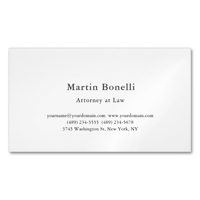 Unique Classical Personalized Custom Magnetic Business Card (Front)