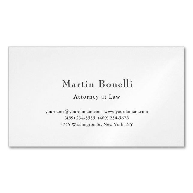 Unique Classical Personalized Custom Magnetic Business Card (Front)