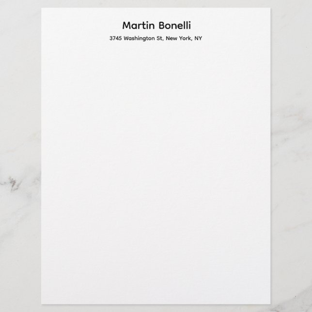Unique Classical Simple Black White Letterhead (Front)