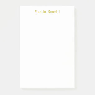 Unique Classical Simple Gold Colour Name Post-it Notes