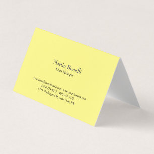 Unique Classical Simple Light Yellow Business Card