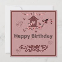 Unique Clipart Birthday Flat Greeting Card