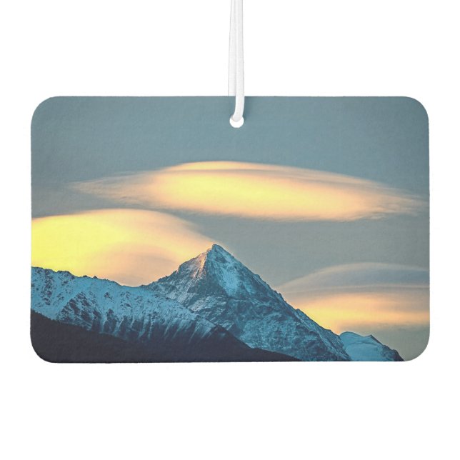 Unique Clouds Over Snow Covered Mountains Air Freshener (Front)