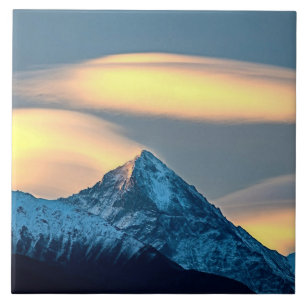 Unique Clouds Over Snow Covered Mountains Tile
