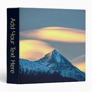Unique Clouds Over Snow Covered Mountains w/ Text Binder