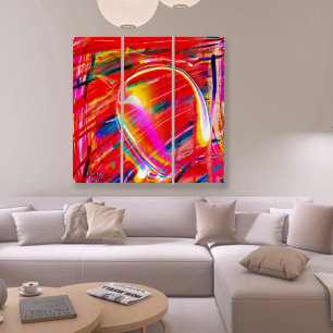 Unique Colorful Abstract Marble Liquified Triptych