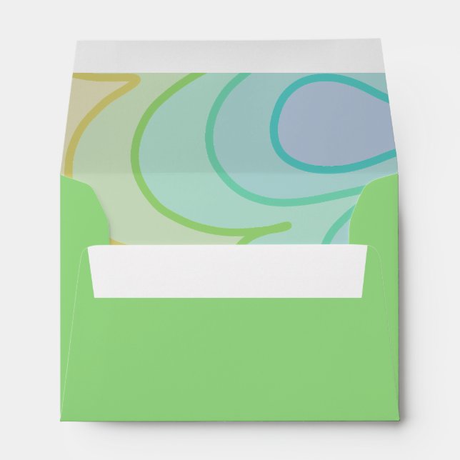 Unique Colorful Abstract Rainbow Wiggle Envelope (Back (Bottom))