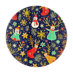 Unique Colorful Festive Pattern Art Cutting Board