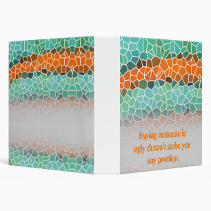 Unique Colorful Triangle Pattern & Quotes Binder
