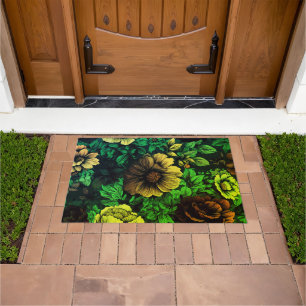 Unique Colors Vintage Floral Print Doormat