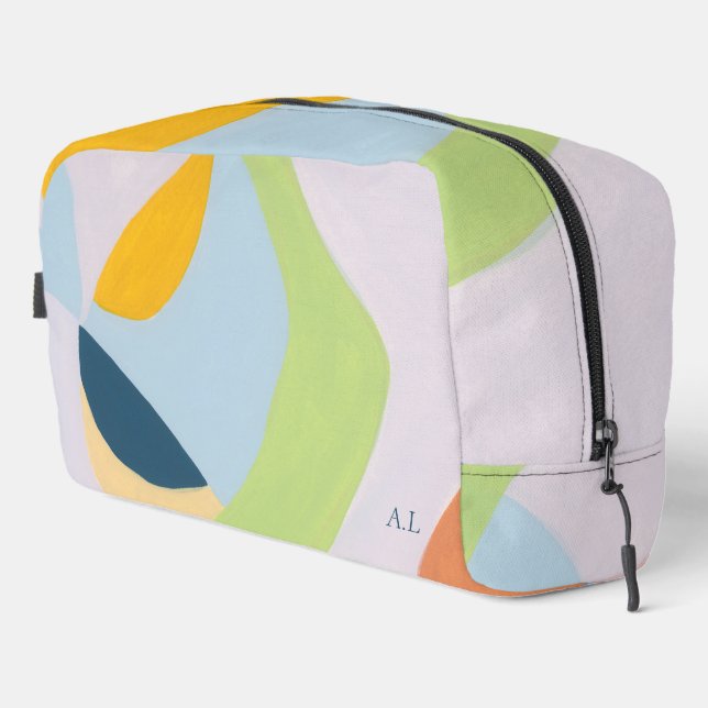 Unique colour block abstract art personalized gift dopp kit (Right Corner)