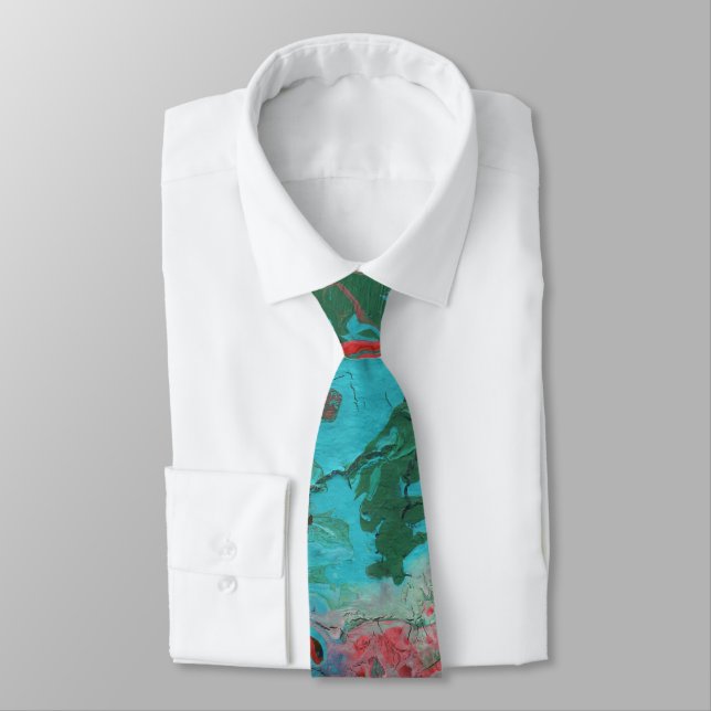 unique colourful abstract fathers day dad tie (Tied)