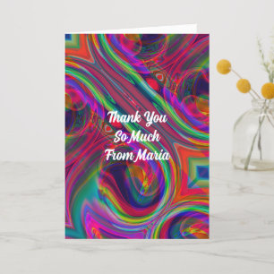 Unique Colourful Abstract Marble Liquified  Thank You Card