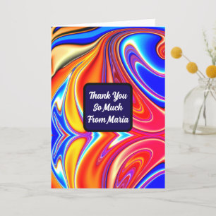 Unique Colourful Abstract Marble Liquified  Thank You Card