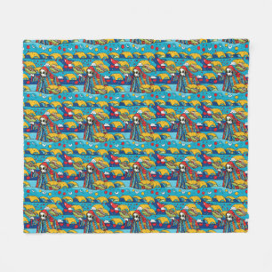 Unique Colourful Alien eating Tacos Fleece Blanket