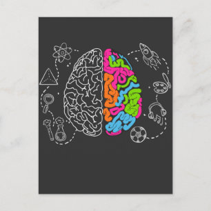 Unique Colourful Brain Graphic Art Creative Artist Postcard