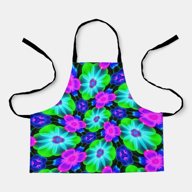 Unique Colourful Flower Pattern Apron (Front)