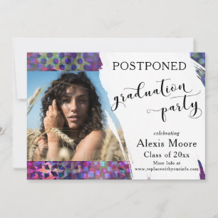 Unique Colourful Graduation Party Postponed Card