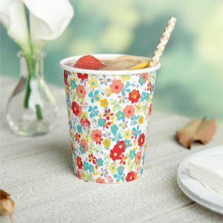 Unique Colourful Hip Summer Daisy Floral Pattern Paper Cups